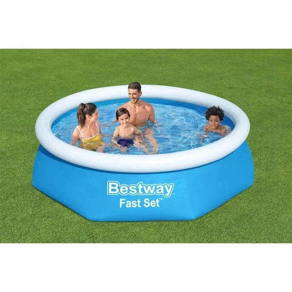Bestway Fast Set Kit Piscine Gonflable Ronde 2,44 M X 61 Cm (Bleu/Bleu Clair, (bleu/bleu Clair, Avec Pompe De Filtration)) – Image 5