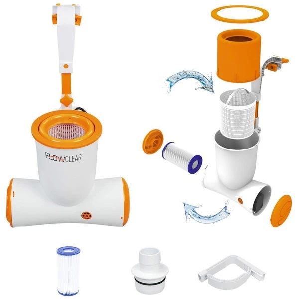Bestway Pompe Di Filtration Skimatic Flowcleartm, Filtre à Eau (Blanc/Orange, Pompe à Filtre à Cartouche, Orange, Blanc, 1100 L, 31700 L, 220-240 V, 50 Hz) 4 Bestway Pompe Di Filtration Skimatic Flowcleartm, Filtre à Eau (Blanc/Orange, Pompe à Filtre à Cartouche, Orange, Blanc, 1100 L, 31700 L, 220-240 V, 50 Hz) – Image 2
