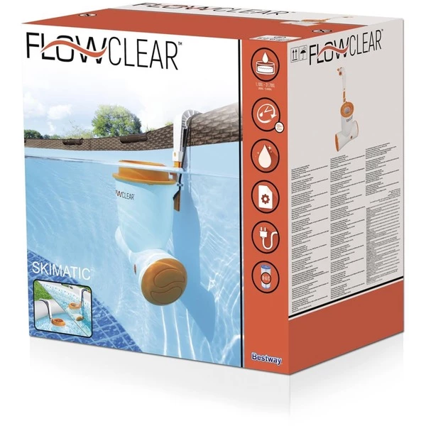 Bestway Pompe Di Filtration Skimatic Flowcleartm, Filtre à Eau (Blanc/Orange, Pompe à Filtre à Cartouche, Orange, Blanc, 1100 L, 31700 L, 220-240 V, 50 Hz) 7 Bestway Pompe Di Filtration Skimatic Flowcleartm, Filtre à Eau (Blanc/Orange, Pompe à Filtre à Cartouche, Orange, Blanc, 1100 L, 31700 L, 220-240 V, 50 Hz) – Image 5