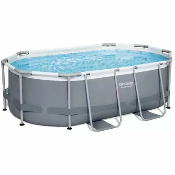 Bestway Power Steel 10' X 6'7" X 33"/3.05m X 2.00m X 84cm Oval Pool Set, Piscine (Gris/Bleu, 3668 L, Piscine Hors Sol, Adultes Et Enfants, Gris, Blanc, 26,7 Kg) – Image 2