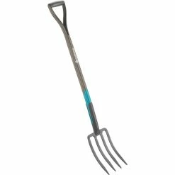 GARDENA 17002-20 Bêche Noir, Fourchette (Bois/Turquoise, Acier, Plastique, Noir)