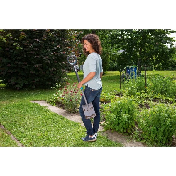 GARDENA 17011-20 Pelle Et Pioche Pelle à Drain Acier Noir (Gris/Turquoise, Pelle à Drain, Acier, Noir, Carré, En Forme De D, Monochromatique) – Image 5