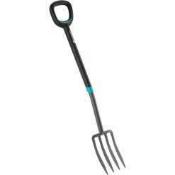 GARDENA 17013-20 Bêche Noir, Fourchette (Gris/Turquoise, Acier, Plastique, Noir, 1 Pièce(s))