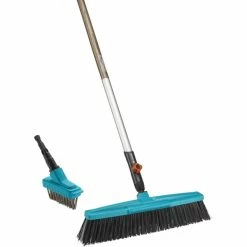 GARDENA 17350-20 Accessoire De Balai Tête De Balai Noir, Argent, Bleu (Turquoise/bois, Tête De Balai, Noir, Argent, Bleu, Métal, Plastique, 2 Pièce(s))