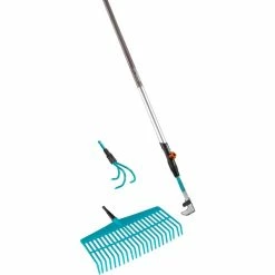 GARDENA 3087-20 Non Classé, Râteau (Turquoise/bois)