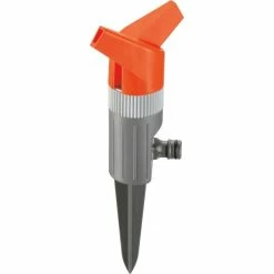 GARDENA Arroseur Rotatif Foxtrot Classic (Gris/Orange, Système D'aspersion D'eau Rotatif, 130 M², Noir, Gris, Orange)