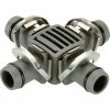 GARDENA Dérivation En Croix 13 Mm (1/2"), Connexion (Gris, Raccord De Tuyau, Système D'irrigation Goutte-à-goutte, Gris, Argent, Mâle, 25,4 / 2 Mm (1 / 2"), 25,4 / 2 Mm (1 / 2"))