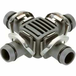 GARDENA Dérivation En Croix 13 Mm (1/2"), Connexion (Gris, Raccord De Tuyau, Système D'irrigation Goutte-à-goutte, Gris, Argent, Mâle, 25,4 / 2 Mm (1 / 2"), 25,4 / 2 Mm (1 / 2"))