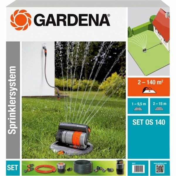 GARDENA Kit Complet Avec Arroseur Pivotant Encastré OS 140, Systèmes De Gicleurs (Gris/Orange, 8221-20) 3 GARDENA Kit Complet Avec Arroseur Pivotant Encastré OS 140, Systèmes De Gicleurs (Gris/Orange, 8221-20)