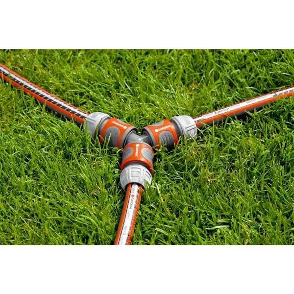 GARDENA Nécessaire De Dérivation En Y Pour Arrosage 13 Mm (1/2) Et 15 Mm (5/8), Raccord De Tuyau (Gris/Orange, Gris, Orange) – Image 3