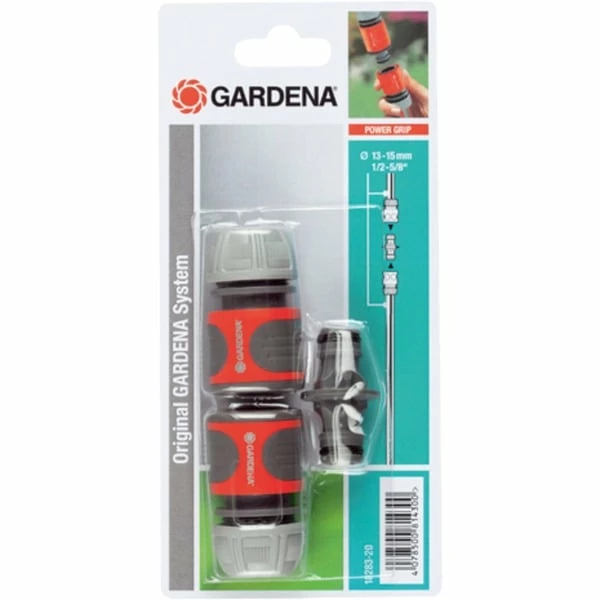 GARDENA Nécessaires D'arrosage 13 Mm (1/2) Et 15 Mm (5/8), Raccord (Gris/Orange, Connecteur De Tuyau, Gris, Orange, Argent)