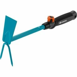 GARDENA Serfouette à Fleurs Combisystem, Pioche (Turquoise, Poussée, Acier, Trapèze, Bleu, Noir/Orange, 1 Pièce(s))