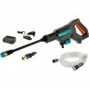 GARDENA Set Prêt à L'emploi AquaClean 24/18 V P4A, Nettoyeur Pression (Gris/Turquoise, 14800-20, Batterie Incluse)