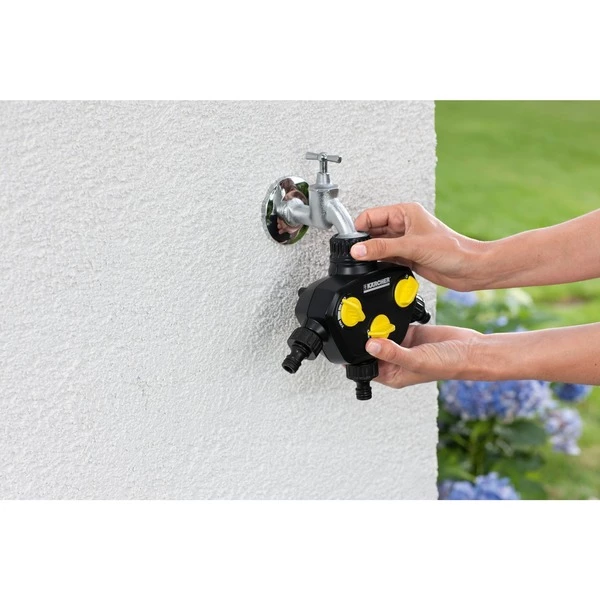 Kärcher Kärcher Prise Robinet 3 Sorties, Raccord De Robinet (Noir/Jaune, Raccord De Tuyau, Système D'aspersion, Plastique, Noir, Jaune, Mâle/Femelle, 76,2 / 4 Mm (3 / 4")) – Image 4