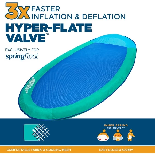 Spin Master SWIMWAYS - MATELAS PISCINE ET PLAGE - SPRING FLOAT ORIGINAL - Flotteur Gonflable En Tissu - Gonflage Facile Et Rapide - 6060919 - Matelas Semi-Immergé - Adultes Jeunes 15 Ans Et + - Couleur Aléatoire, Matelas Pneumatique (Bleu) 6 Spin Master SWIMWAYS - MATELAS PISCINE ET PLAGE - SPRING FLOAT ORIGINAL - Flotteur Gonflable En Tissu - Gonflage Facile Et Rapide - 6060919 - Matelas Semi-Immergé - Adultes Jeunes 15 Ans Et + - Couleur Aléatoire, Matelas Pneumatique (Bleu) – Image 4