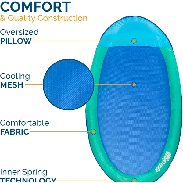 Spin Master SWIMWAYS - MATELAS PISCINE ET PLAGE - SPRING FLOAT ORIGINAL - Flotteur Gonflable En Tissu - Gonflage Facile Et Rapide - 6060919 - Matelas Semi-Immergé - Adultes Jeunes 15 Ans Et + - Couleur Aléatoire, Matelas Pneumatique (Bleu) 8 Spin Master SWIMWAYS - MATELAS PISCINE ET PLAGE - SPRING FLOAT ORIGINAL - Flotteur Gonflable En Tissu - Gonflage Facile Et Rapide - 6060919 - Matelas Semi-Immergé - Adultes Jeunes 15 Ans Et + - Couleur Aléatoire, Matelas Pneumatique (Bleu) – Image 6